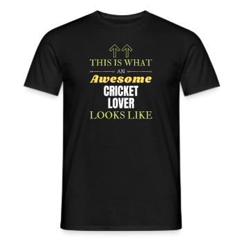 Voici à quoi ressemble un grand amateur de cricket - T-shirt homme - noir - Devant - AI Model Male 178 light (178cm)