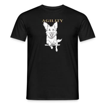 DOG AGILITY - Men's T-Shirt - black - Front - AI Model Male 178 light (178cm)
