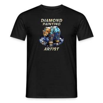 DIAMOND ELEPHANT DIAMOND PAINTING ARTIST - Men's T-Shirt - black - Front - AI Model Male 178 light (178cm)