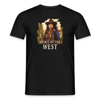 SPIRIT OF THE WEST - Men's T-Shirt - black - Front - AI Model Male 178 light (178cm)