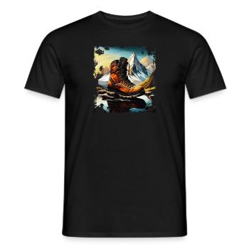 HIKING BOOT - Men's T-Shirt - black - Front - AI Model Male 178 light (178cm)