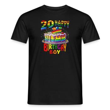 TORTE 20 HAPPY BIRTHGAY BOY - Men's T-Shirt - black - Front - AI Model Male 178 light (178cm)