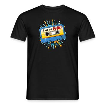 1950 MUSIKKASETTE BEST OF - Männer T-Shirt - Schwarz - Vorne - AI Model Male 178 light (178cm)