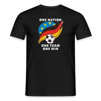 FOOTBALL ONE NATION ONE TEAM ONE WIN - Men's T-Shirt - black - Front - AI Model Male 178 light (178cm)