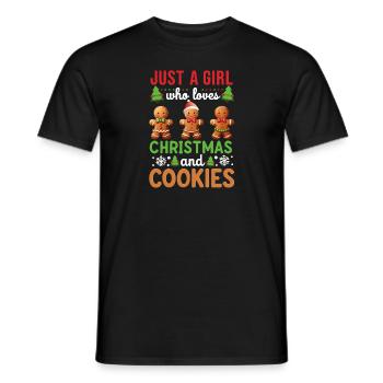 Just A Girl Who Loves Christmas and Cookies, Xmas - Men's T-Shirt - black - Front - AI Model Male 178 light (178cm)