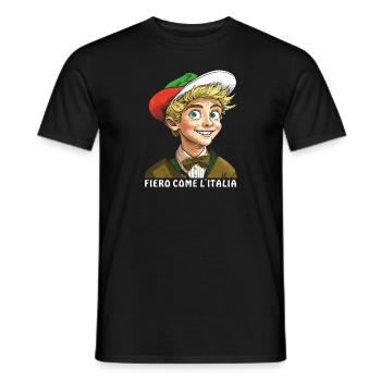 JEUNE ITALIE FIERO COME L’ITALIA - T-shirt homme - noir - Devant - AI Model Male 178 light (178cm)