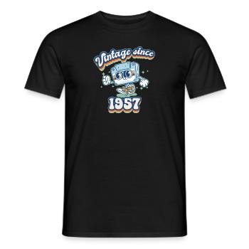 Vintage Depuis 1957 Classique 68ème Anniversaire Rétro - T-shirt homme - noir - Devant - AI Model Male 178 light (178cm)