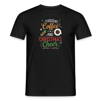 Fueled By Coffee And Christmas Cheer - Men's T-Shirt - black - Front - AI Model Male 178 light (178cm)