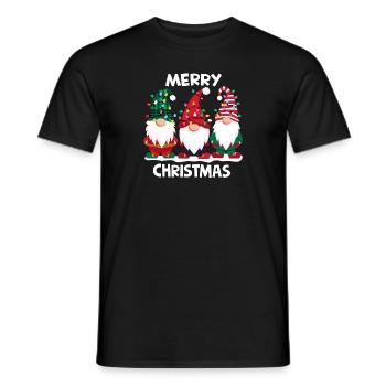 Merry Christmas Gnomes Men Women Family Matching - Men's T-Shirt - black - Front - AI Model Male 178 light (178cm)