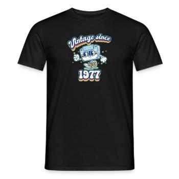 Vintage 1977 Classic Retro Vibes 48e anniversaire - T-shirt homme - noir - Devant - AI Model Male 178 light (178cm)
