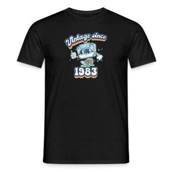 Vintage 1983 Retro Throwback 42nd Birthday - Men's T-Shirt - black - Front - AI Model Male 178 light (178cm)