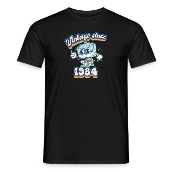 Vintage 1984 Classic Retro Vibes 41st Birthday - Men's T-Shirt - black - Front - AI Model Male 178 light (178cm)