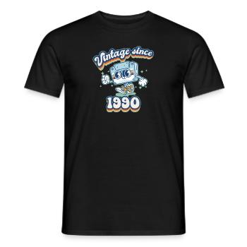 Vintage Depuis 1990 Classique Rétro 35ème Anniversaire - T-shirt homme - noir - Devant - AI Model Male 178 light (178cm)