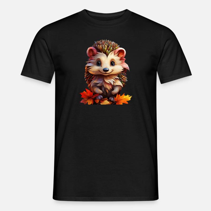 IGEL HERBSTLAUB - Männer T-Shirt - Schwarz