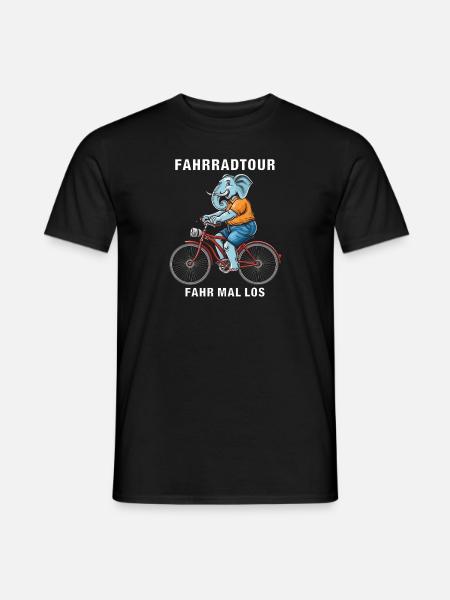 FAHRRAD ELEFANT FAHRRADTOUR FAHR MAL LOS - Männer T-Shirt - Schwarz