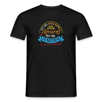 It's All Fun And Games Figures Out Function Of - Men's T-Shirt - black - Front - AI Model Male 178 light (178cm)