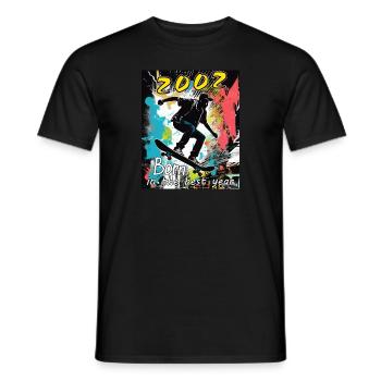 2002 SKAETER Born in the best year - Männer T-Shirt - Schwarz - Vorne - AI Model Male 178 light (178cm)