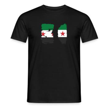 Syria Tee Women Men Kids Distressed Free Syrian Fl - Men's T-Shirt - black - Front - AI Model Male 178 light (178cm)
