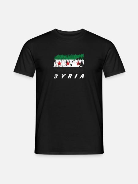 T-shirt vintage drapeau syrien Syrie amour - T-shirt homme - noir