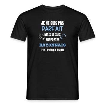 Supporter Bayonnais Rugby - T-shirt homme - noir - Devant - AI Model Male 178 light (178cm)