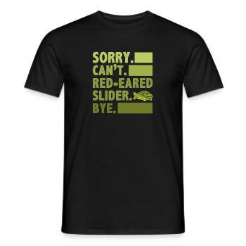 Sorry Can't Red-Eared Slider Bye Amphibian Reptile - Men's T-Shirt - black - Front - AI Model Male 178 light (178cm)