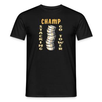 CUP STACKING CHAMP GO TOWER - Männer T-Shirt - Schwarz - Vorne - AI Model Male 178 light (178cm)