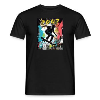 2007 SKAETER Born in the best year - Männer T-Shirt - Schwarz - Vorne - AI Model Male 178 light (178cm)