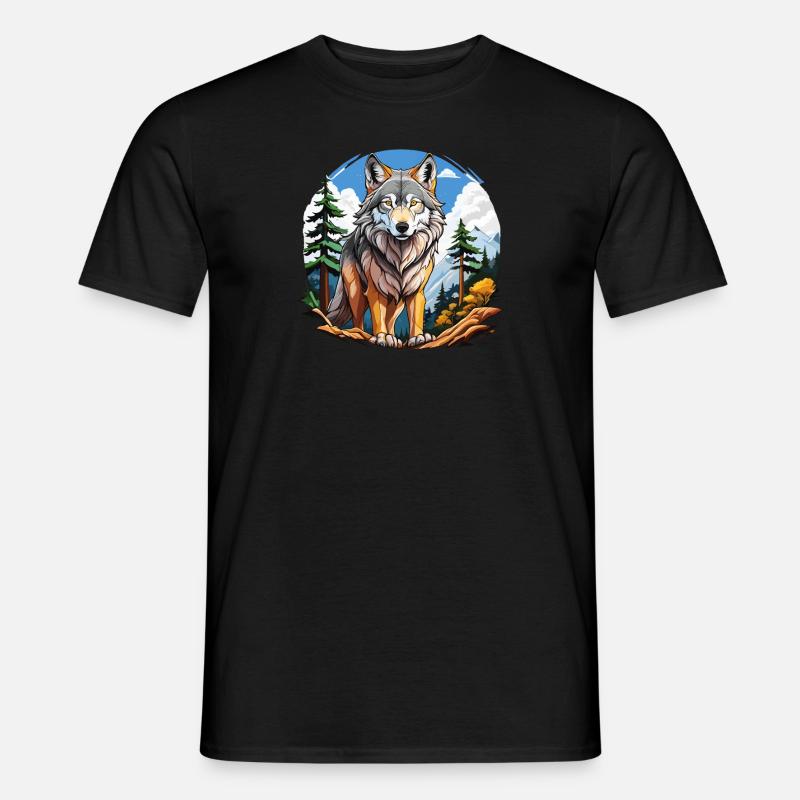 WOLF FOREST - Men's T-Shirt - black