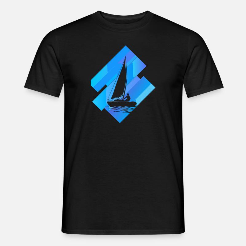 Segelboot Boote Boot - Männer T-Shirt - Schwarz