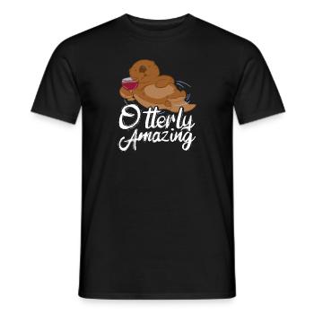 Otterly Amazing Alaska Wildlife Sea Otter - Männer T-Shirt - Schwarz - Vorne - AI Model Male 178 light (178cm)