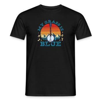 My Grass Is Blue Jazz Banjo Musicien de bluegrass - T-shirt homme - noir - Devant - AI Model Male 178 light (178cm)