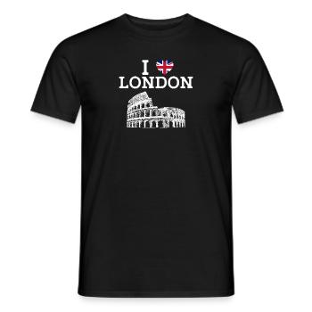 I Love London Colosseum England Heart Flag London - Men's T-Shirt - black - Front - AI Model Male 178 light (178cm)