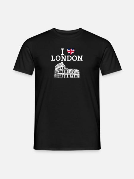 I Love London Colosseum England Heart Flag London - Men's T-Shirt - black