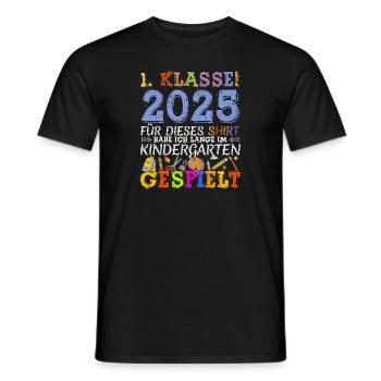 Écolier 2025 Inscription à l’école Première année - T-shirt homme - noir - Devant - AI Model Male 178 light (178cm)