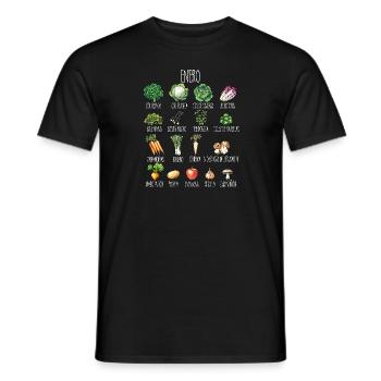 January Seasonal Fruit and Vegetable Collage - Men's T-Shirt - black - Front - AI Model Male 178 light (178cm)