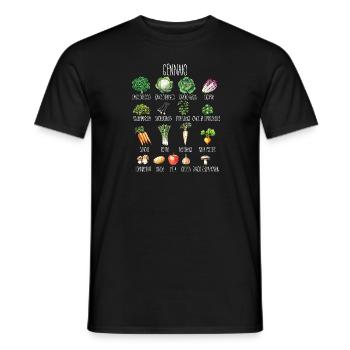 January Collage of seasonal fruit and vegetables - Men's T-Shirt - black - Front - AI Model Male 178 light (178cm)