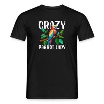 perroquet fou Lady Propriétaire d’oiseau de compagnie Perruche Perroquet - T-shirt homme - noir - Devant - AI Model Male 178 light (178cm)