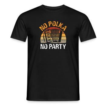 No Polka No Party Polish Musician Accordion Player - Men's T-Shirt - black - Front - AI Model Male 178 light (178cm)