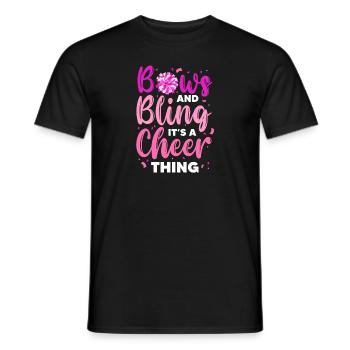 Bows And Bling It's A Cheer Thing Cheerleading - Männer T-Shirt - Schwarz - Vorne - AI Model Male 178 light (178cm)