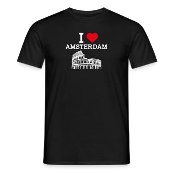 I love Amsterdam Colosseum Heart Flagge Niederlande - Männer T-Shirt - Schwarz - Vorne - AI Model Male 178 light (178cm)
