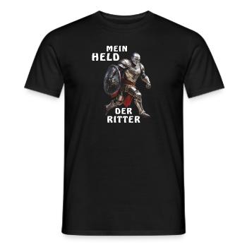 MEIN HELD DER RITTER - Männer T-Shirt - Schwarz - Vorne - AI Model Male 178 light (178cm)