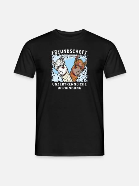 ALPAKA FREUNDSCHAFT UNZERTRENNLICH - Männer T-Shirt - Schwarz