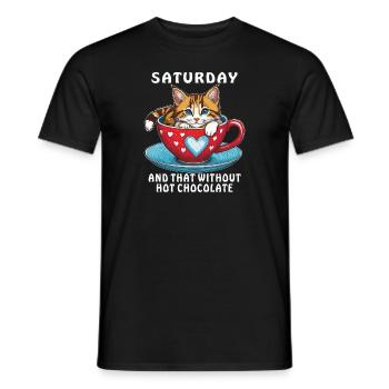 SAMEDI ET CELA SANS CHOCOLAT CHAUD - T-shirt homme - noir - Devant - AI Model Male 178 light (178cm)