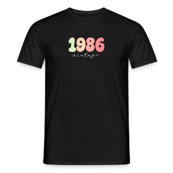 Birthday Year of birth 1986 - Men's T-Shirt - black - Front - AI Model Male 178 light (178cm)