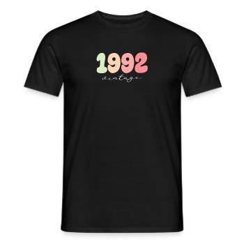 Birthday Year of birth 1992 - Men's T-Shirt - black - Front - AI Model Male 178 light (178cm)