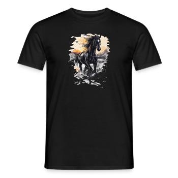 Horse Horses Riding Yellowstone Rider Rip Stable - Men's T-Shirt - black - Front - AI Model Male 178 light (178cm)