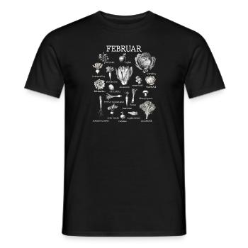 February Seasonal Vegetables and Fruits Collage - Men's T-Shirt - black - Front - AI Model Male 178 light (178cm)