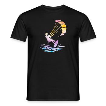 Kitesurf Océan Wave Surf Kiteboarder - T-shirt homme - noir - Devant - AI Model Male 178 light (178cm)