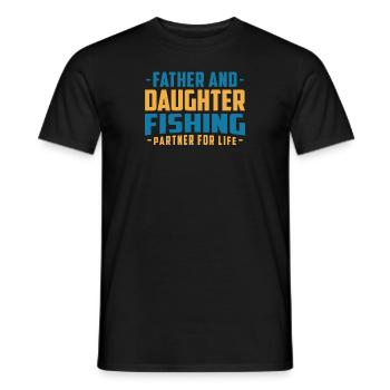 Father And Daughter Fishing - Men's T-Shirt - black - Front - AI Model Male 178 light (178cm)