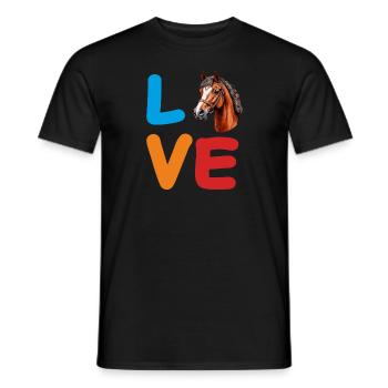 LOVE PFERD - Männer T-Shirt - Schwarz - Vorne - AI Model Male 178 light (178cm)